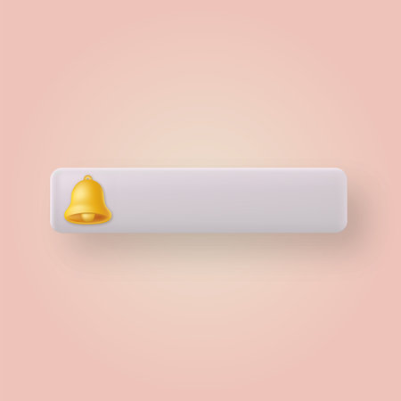 3d subscribe bell button. notification sign. vector illustrationのイラスト素材