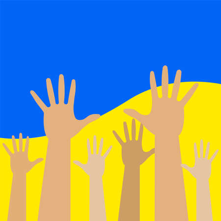Hands up for Ukraine. vector illustrationのイラスト素材