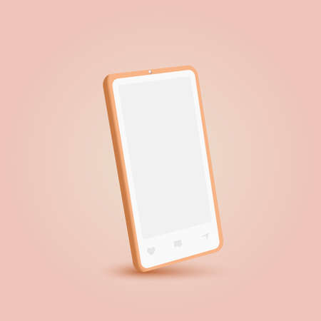 3d smartphone mockup isolated realistic. vector illustrationのイラスト素材