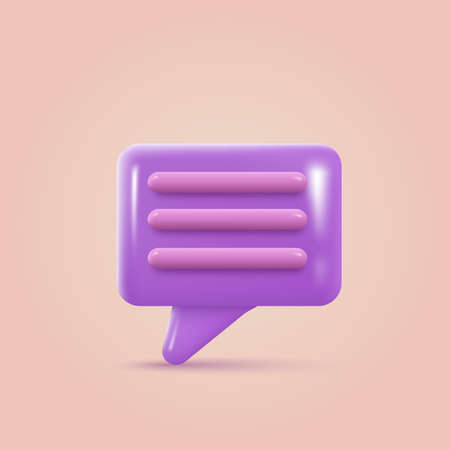 3d chat message speech bubble. vector illustrationのイラスト素材