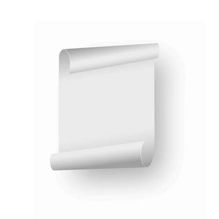 White scroll paper with soft shadow. vector illustrationのイラスト素材