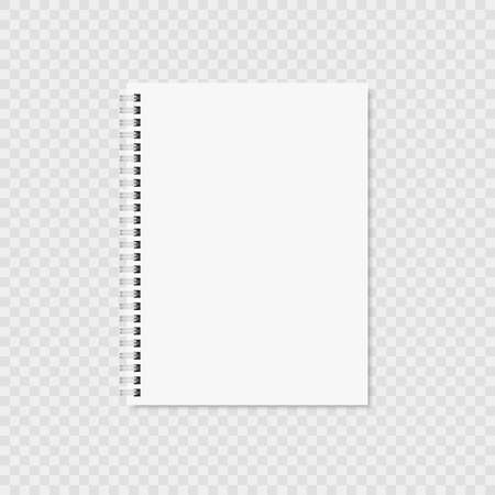 Realistic opened notebook with metal spiral. vector illustrationのイラスト素材