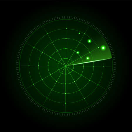 Realistic vector radar in searching. Vectorのイラスト素材