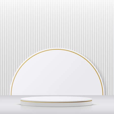 Abstract background with white and gold podium for presentation. vector illustrationのイラスト素材