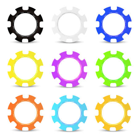 Set of casino chips isolated on white. vector illustrationのイラスト素材