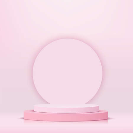 Abstract background with pink podium for presentation. vector illustrationのイラスト素材