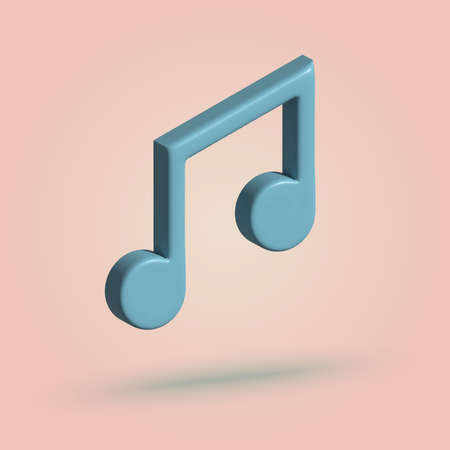 3d note icon symbol. vector illustrationのイラスト素材