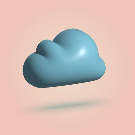 3d cloud icon symbol. vector illustrationのイラスト素材
