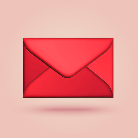 3d cartoon style closed red envelope. vector illustration