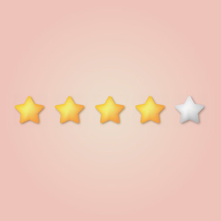 3d 5 cartoon style stars rate design. vector