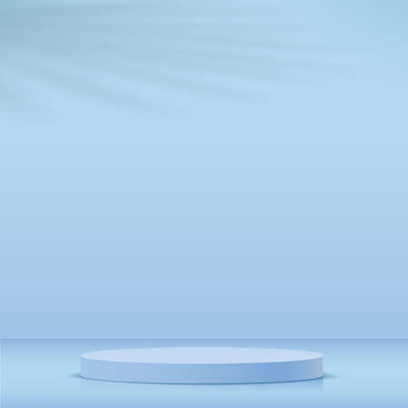Blue podium in blue background for product presentation. vector illustrationのイラスト素材