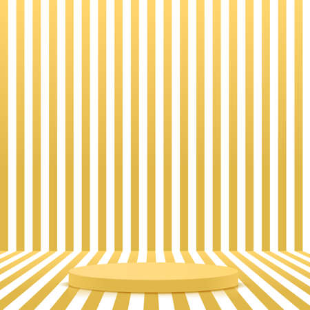 Yellow podium in yellow background for product presentation. vector illustrationのイラスト素材