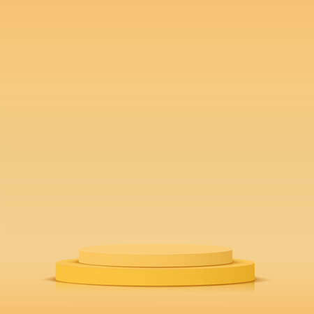 Yellow podium in yellow background for product presentation. vector illustrationのイラスト素材