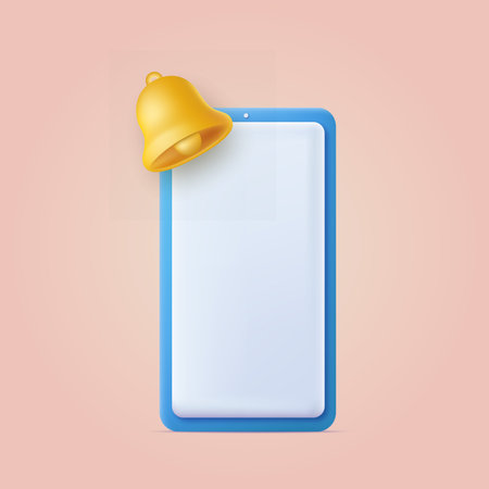 3d smartphone with reminder concept. vector illustrationのイラスト素材
