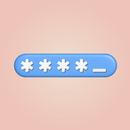 3d locked password field. vector illustration