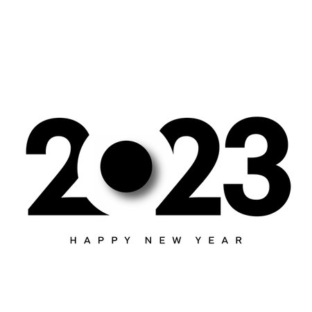 Happy New Year and Merry Christmas card with 3d text. Vector