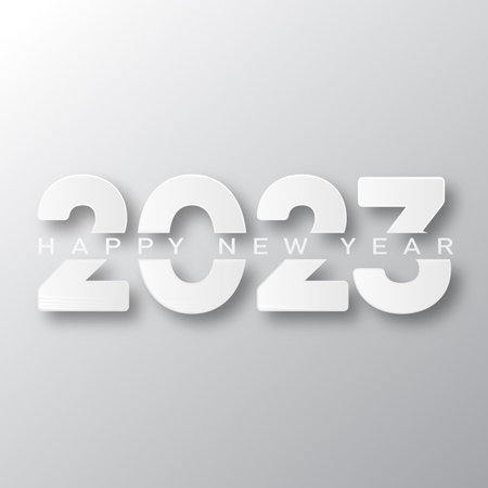2023 Happy New Year and Merry Christmas text design. vector illustration