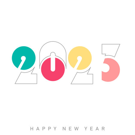 Happy New Year 2023 text typography design. vector illustration