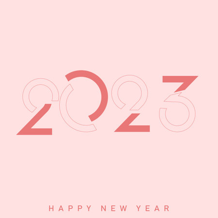 Happy New Year 2023 text typography design. vector illustrationのイラスト素材