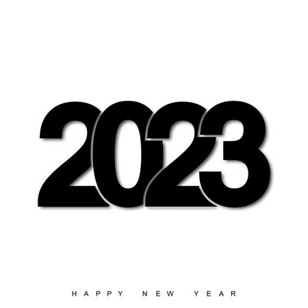 Happy New Year 2023 text typography design. Vectorのイラスト素材
