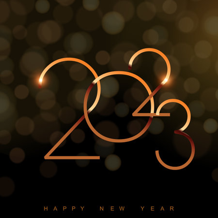 Happy New Year 2023 greeting card design template. vector illustrationのイラスト素材