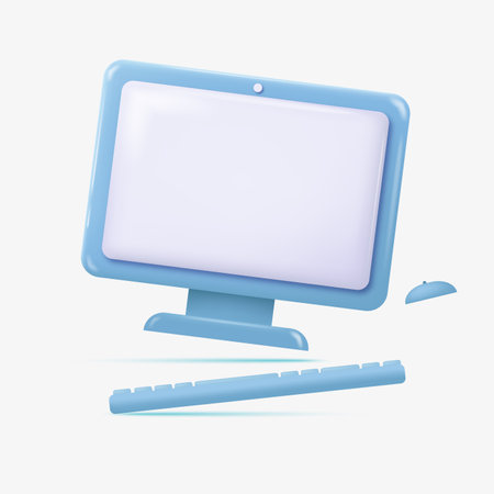 Relistic 3d laptop computer monitor. Vectorのイラスト素材