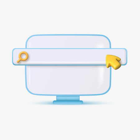 Realistic 3d search bar template for website in computer. Vectorのイラスト素材