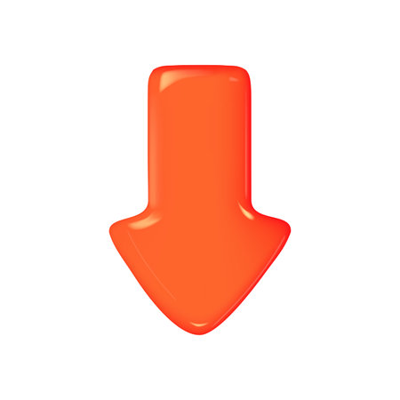 3d arrow pointing red color. vector illustrationのイラスト素材