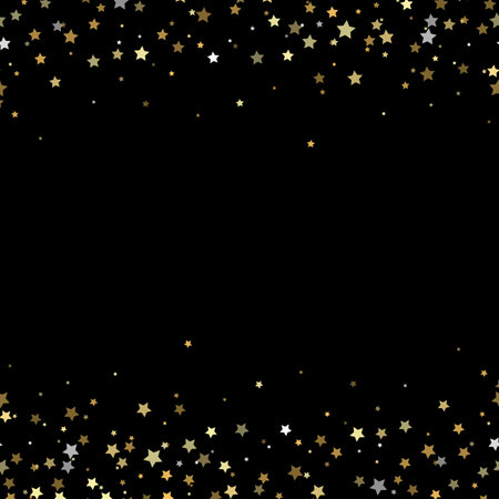Falling golden stars for Xmas or New Year. Vector illustrationのイラスト素材
