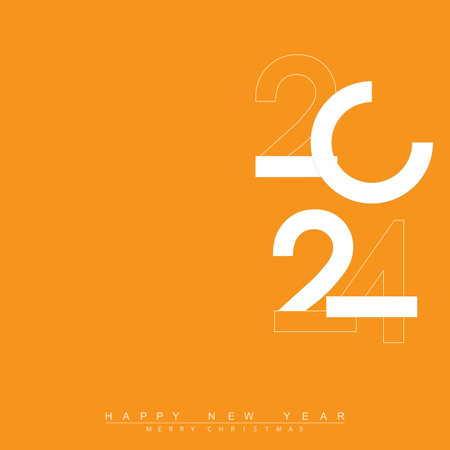 Christmas and Classic Happy New Year 2024 design. Vector illustrationのイラスト素材
