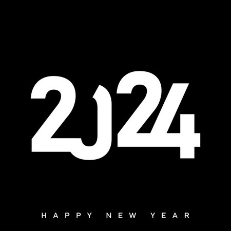 2024 classic Happy New Year design with unique and modern numbers. Vector illustrationのイラスト素材