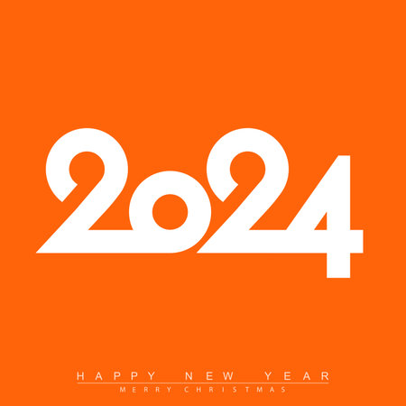 Happy new year 2024 design with unique numbers. Premium vector design for poster, banner, greeting and new year 2024 celebration. Vector illustrationのイラスト素材