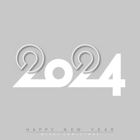 Happy new year 2024 design with unique numbers. Premium vector design for poster, banner, greeting and new year 2024 celebration. Vector illustrationのイラスト素材