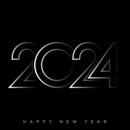 Happy new year 2024 design with unique numbers. Premium vector design for poster, banner, greeting and new year 2024 celebration. Vector illustrationのイラスト素材