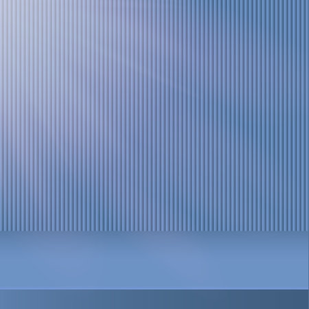 3d blue color podium and minimal blue color wall scene. 3d podium minimal abstract background. Vector illustrationのイラスト素材