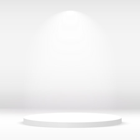 White podium or pedestal with spotlight. Vectorのイラスト素材