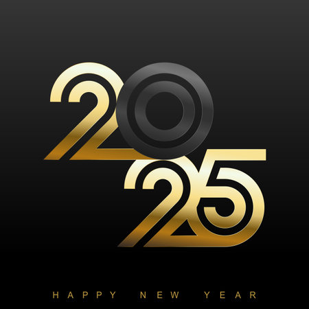 Elegant 2025 New Year Design. Luxurious New Year 2025 Greeting Vectorのイラスト素材