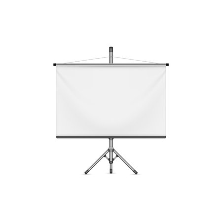 Blank White Projection Screen on Tripod Stand. Vectorのイラスト素材