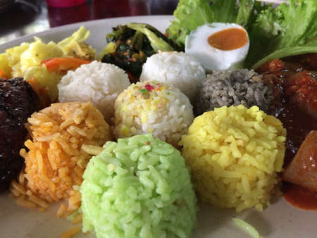 Nasi 7 benua Penang rice dishの写真素材