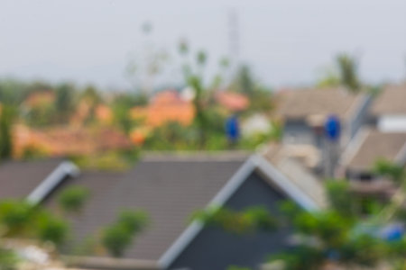 Abstract blurred roof top view for backgroundの写真素材