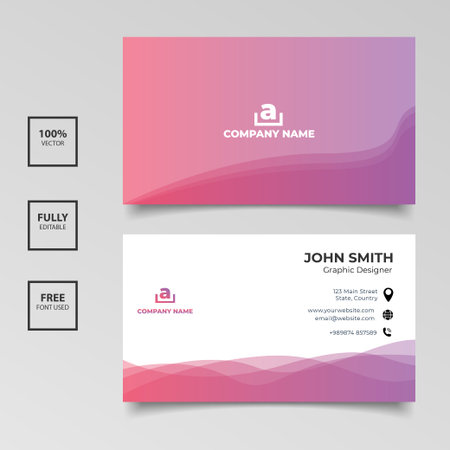 Minimalist business card. gradient color horizontal simple clean template vector design. Vector illustration EPS 10のイラスト素材