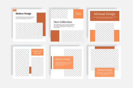 Modern furniture social media post templatesのイラスト素材