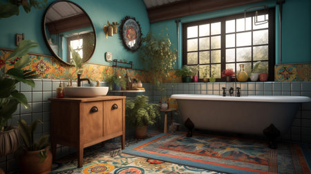 Bathroom interior design. Vintage style.の素材