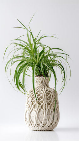 Houseplant in a white pot on a white background. Home decor.の素材