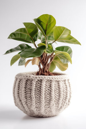 Houseplant in a pot on a white background. Home decor.の素材