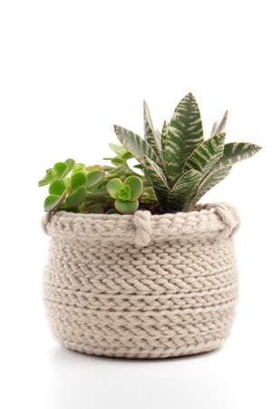 Houseplant in a pot isolated on a white background.の素材