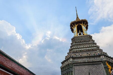 The bell tower of the templeの写真素材