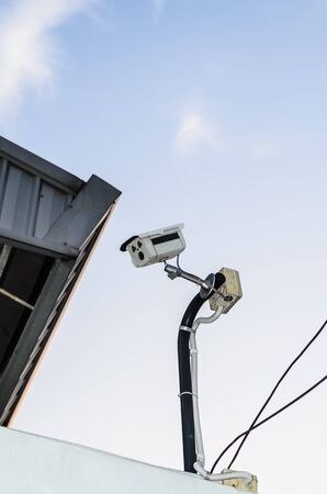 CCTV cameras installed at home in Bangkok.の写真素材