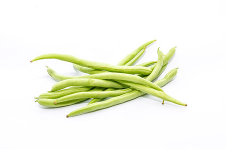 string bean on white background