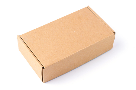 Cardboard Box isolated on a White backgroundの写真素材